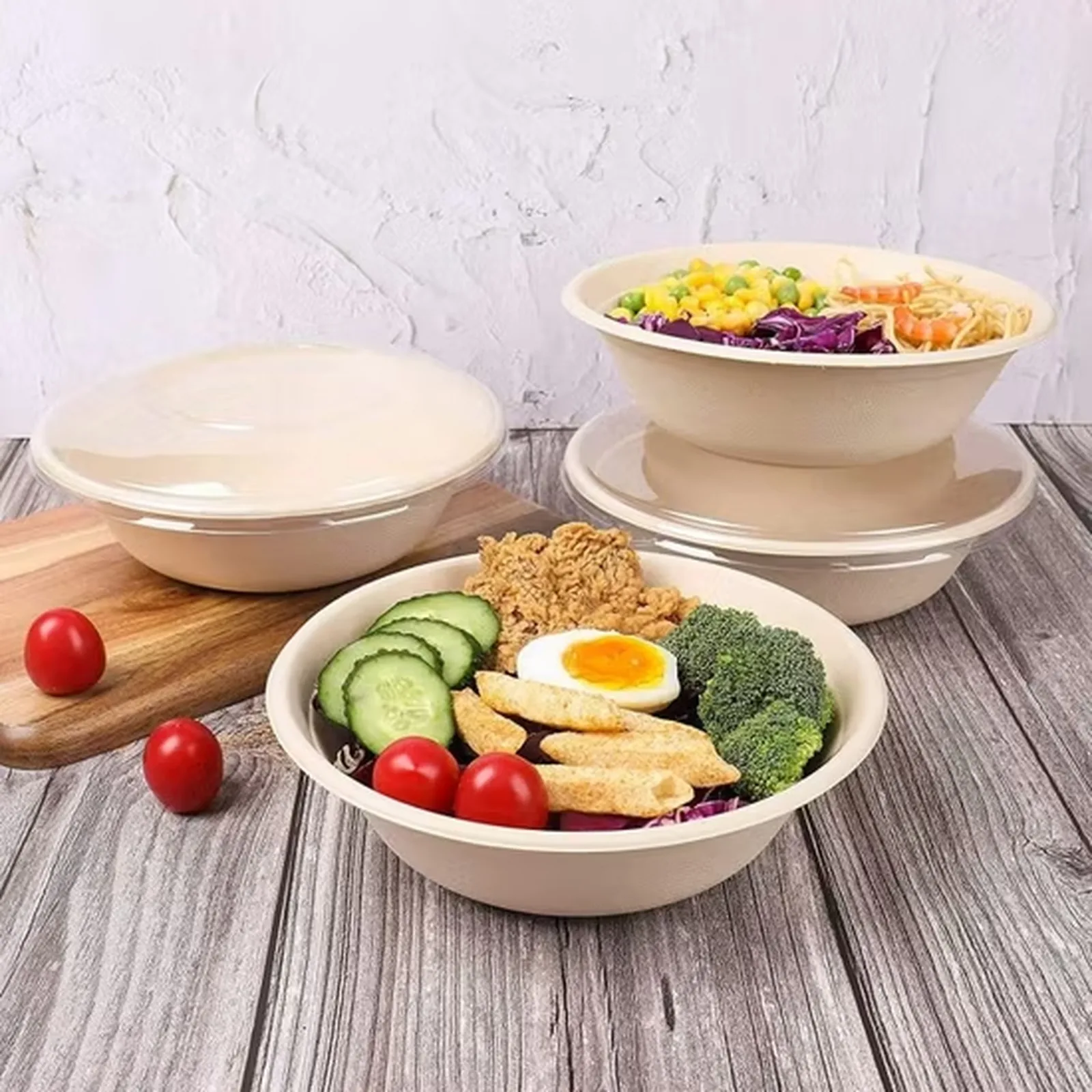 Compostable bagasse bowls supplier — soup, salad and serving bowls