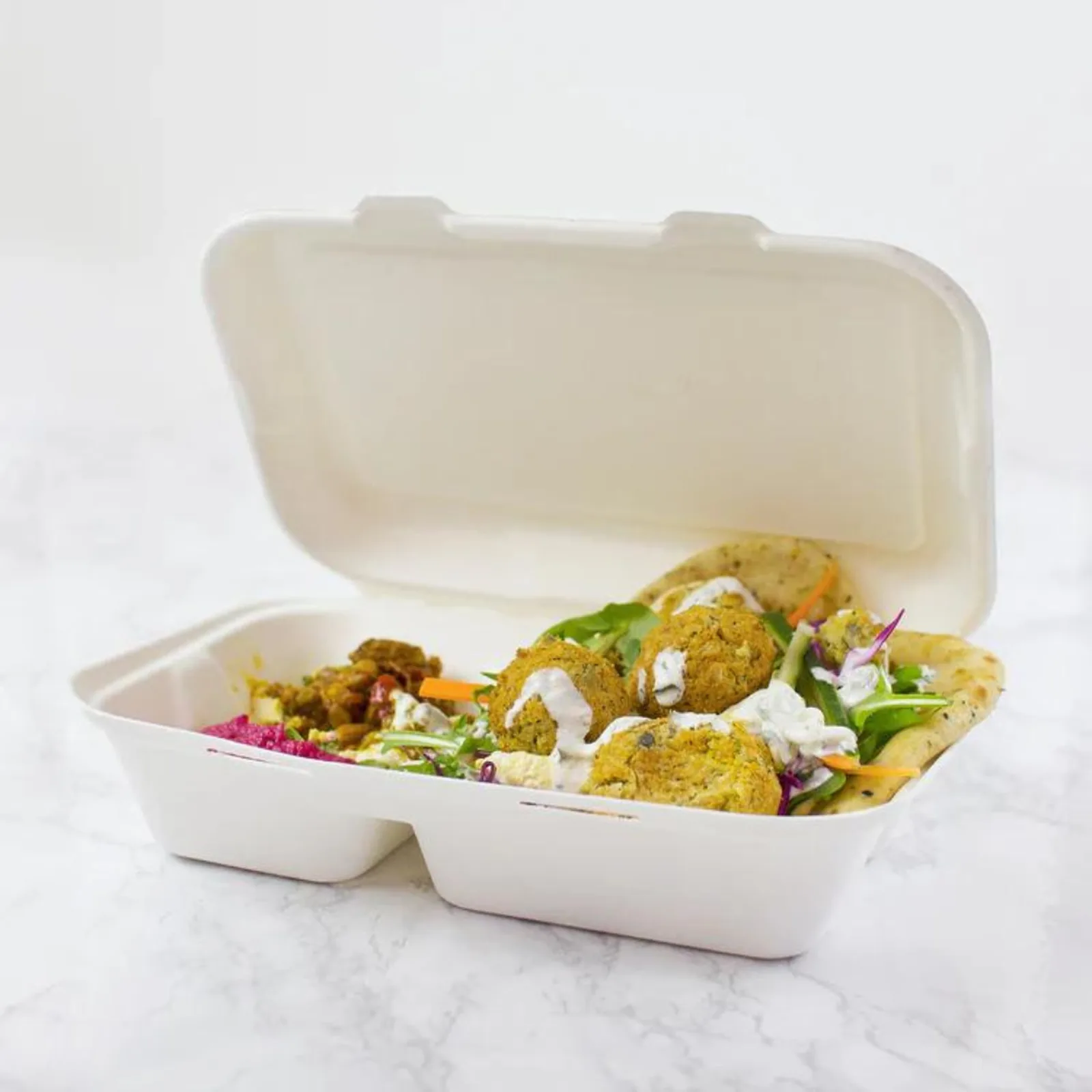 Bagasse food containers — clamshells, burger and lunch boxes